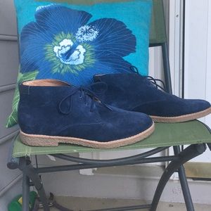 Navy blue suede boots